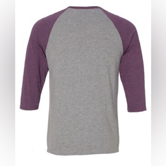 NWOT Anvil Triblend Raglan Three-Quarter Sleeve T-Shirt. Baseball tee large - Picture 2 of 3
